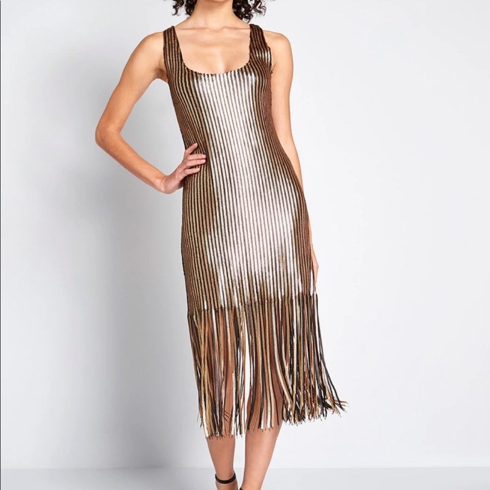 ✨New Years✨ Fringe Sequin Midi Dress